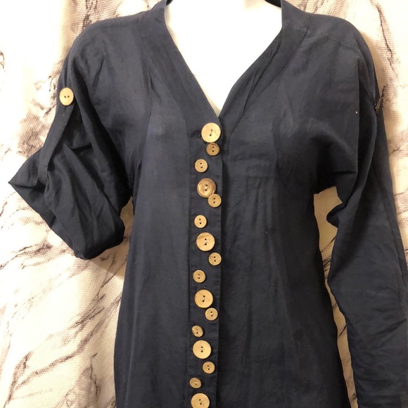 XT Navy Asymmetrical Blouse - Picture 4 of 8